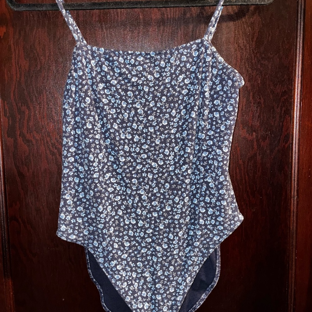 Old Navy Blue Floral Bodysuit